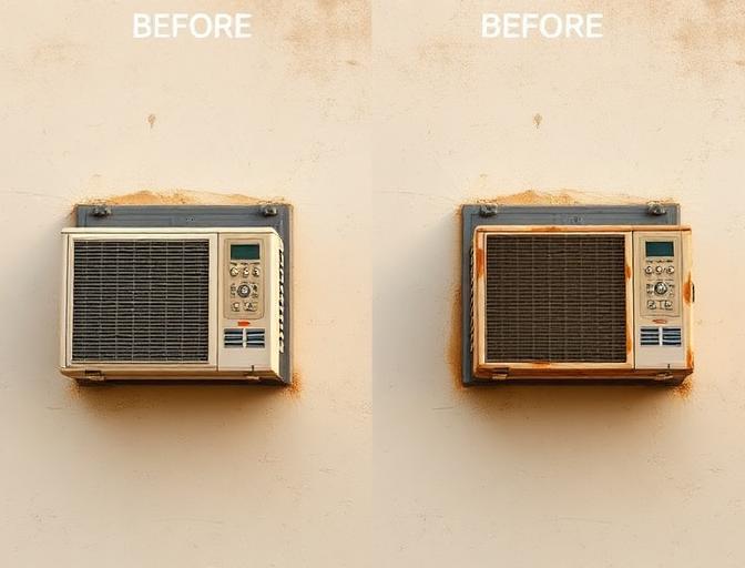 Before: Inefficient window units