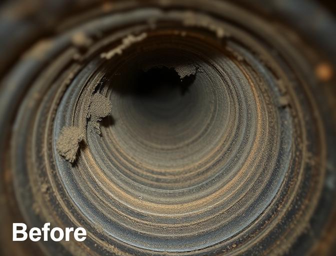 Before: Dusty ducts affecting air quality