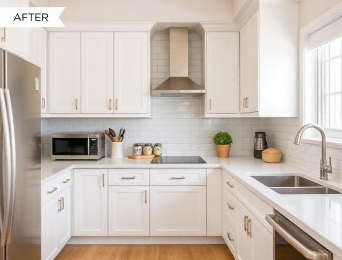 After: Fresh paint, new handles, and repairs